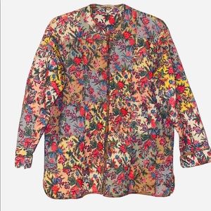 Vintage floral print reversible quilted jacket